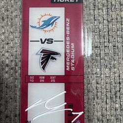 Bijan Robinson Autograph Acrylic Commemorative Ticket Falcons Metabilia Coa