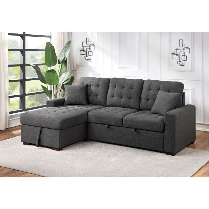 2-Piece Sectional with Pull-out Bed and Left Chaise with Hidden Storage