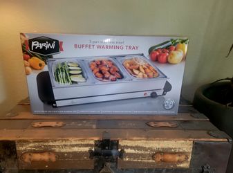 Parini 3-Pan Stainless Steel Buffet Warming Tray