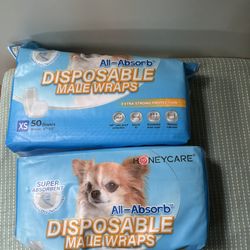 2 - 1/2 Bags Of Doggy Diapers Male Wraps