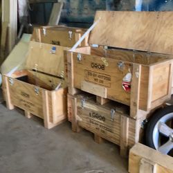 Heavy Hinged 1” Thick Marine Plywood Storage Chests 