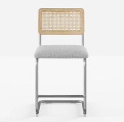 Moder Boucle & Rattan bar Stools - Set of 2