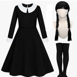 Wednesday Addams Dress / Wig / Stockings