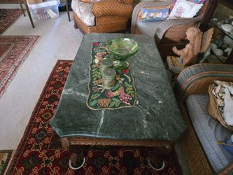Very nice Chinese marble table surface and hand carved wooden body