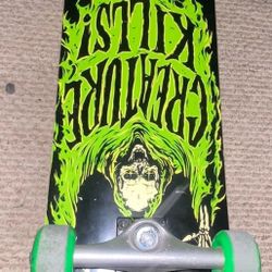 Creature kills skateboard