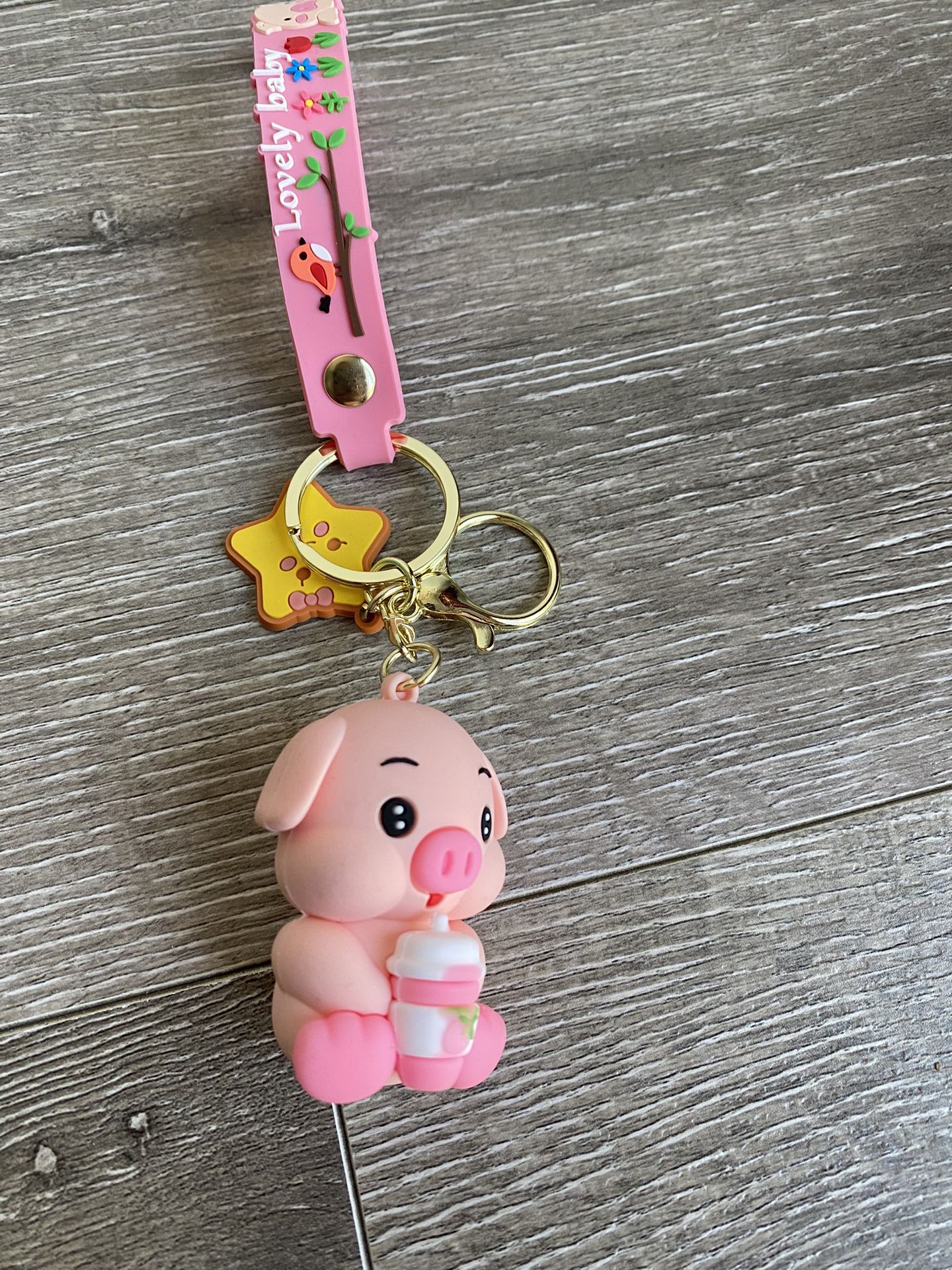 Pink Pig Keychain