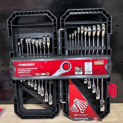 Husky 72-Tooth Ratcheting SAE/MM Combination Wrench Set (20-Piece)