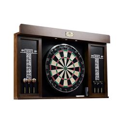 Bristle Dartboard Cabinet Set, LED Lights, Official Size Dart Board