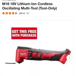Milwaukee M18 18V Lithium-Ion Cordless Oscillating Multi-Tool (Tool-Only)