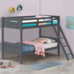 Grey Twin/ Twin BUNK BED / Litera Twin Gris 🔥🔥