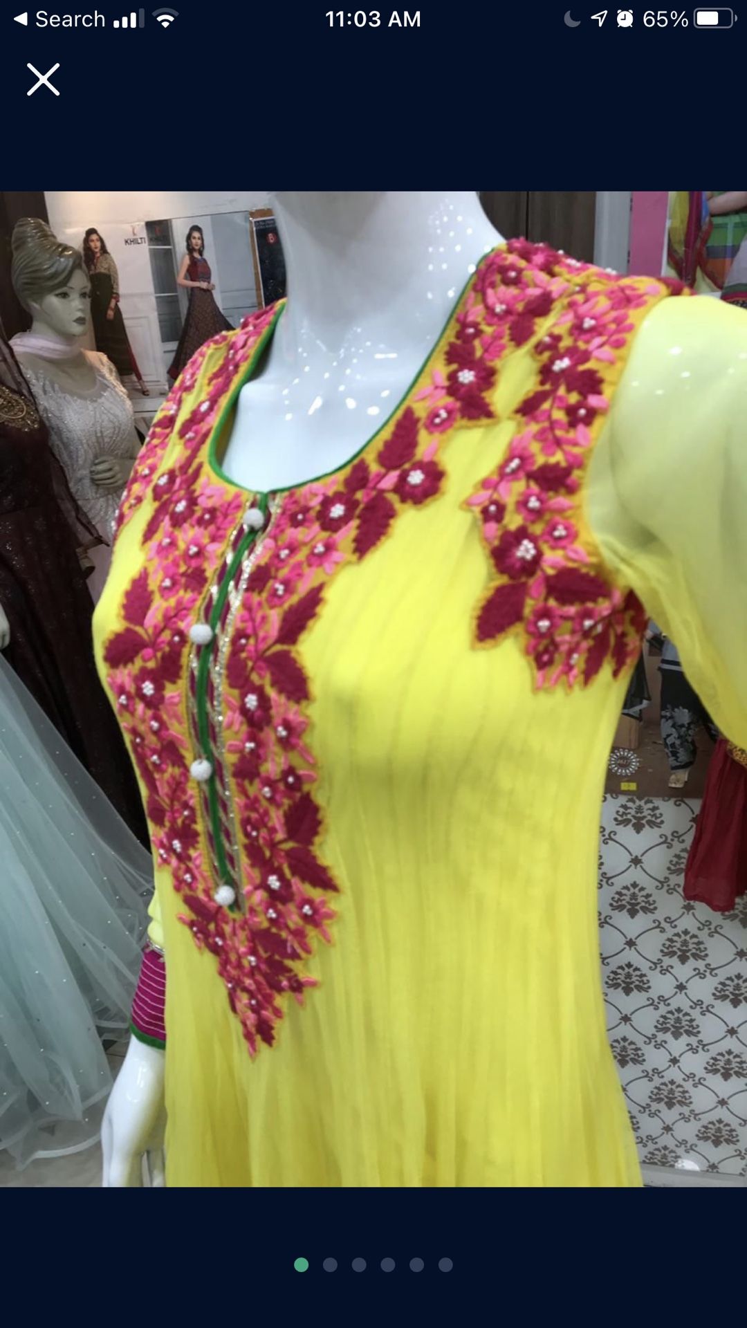 Hand Embroidered Indian Pakistani salwar kameez Anarkali Churidar ready made M