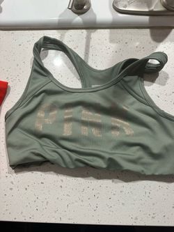PINK green gym bra