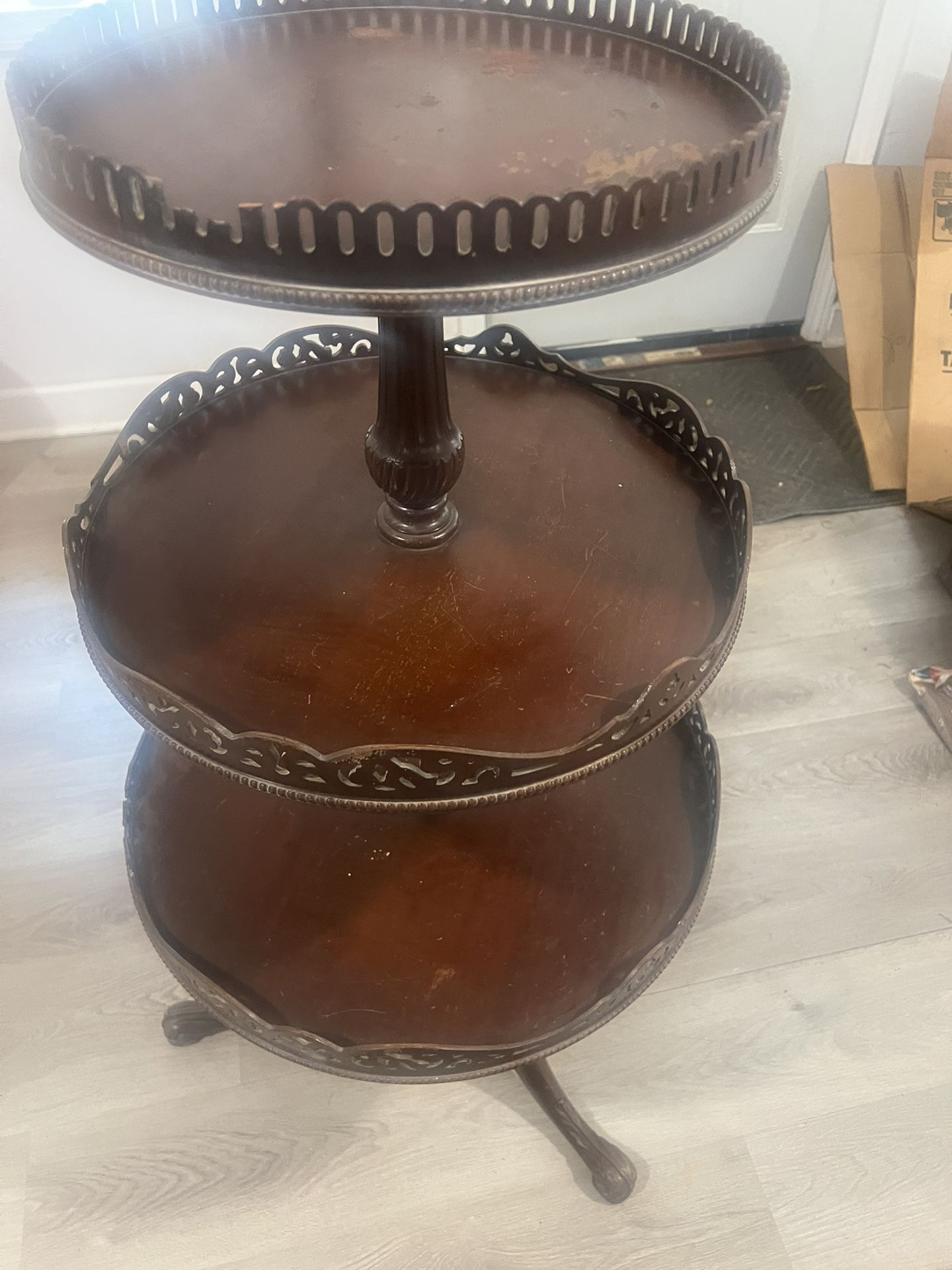 Vintage 3 Tier Mahogany Table