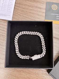 Iced Cuban Link Bracelet - 925 Silver/Rose Gold - VVS Clarity - GRA Certified