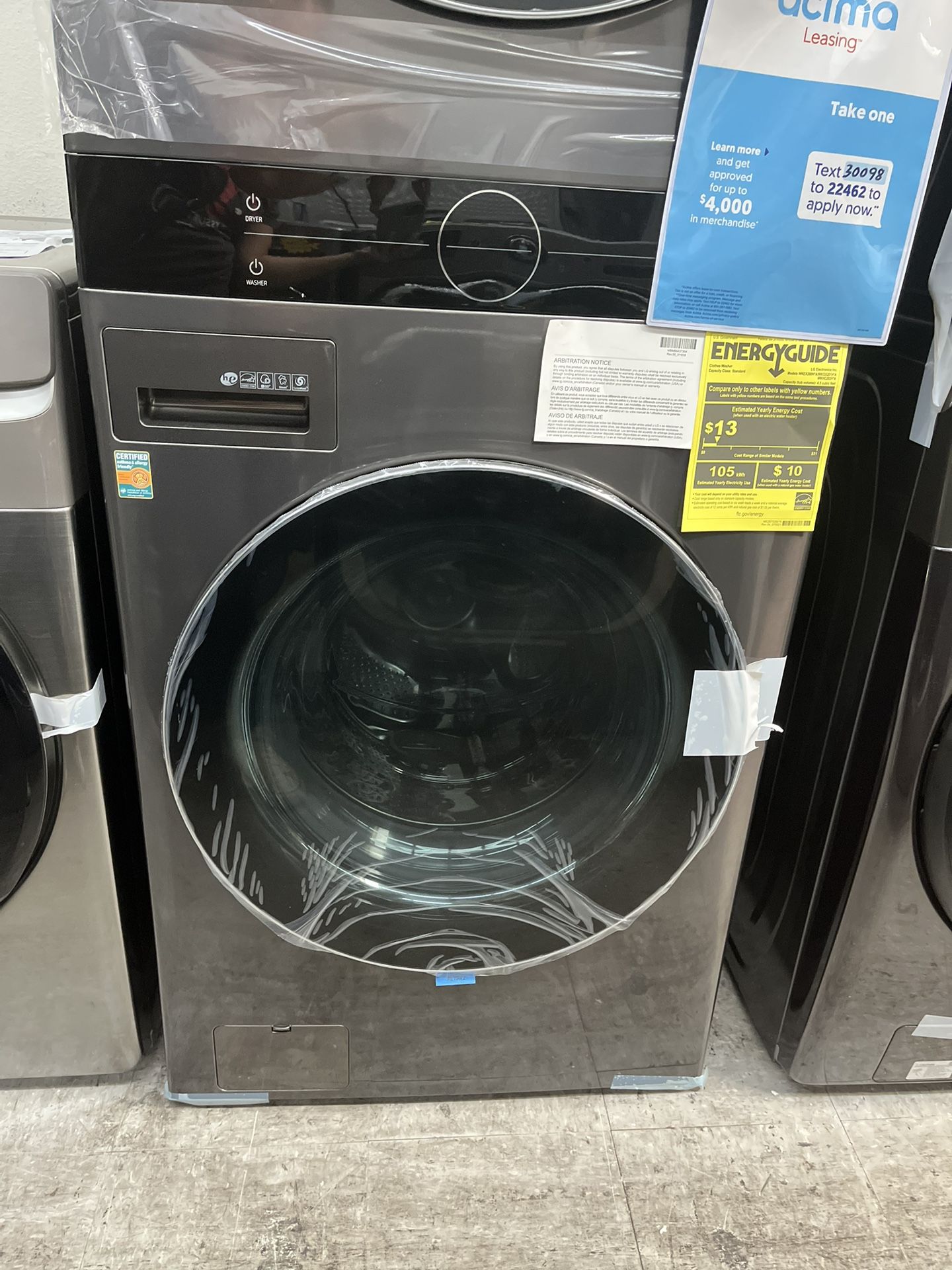 LG THINQ WASHTOWER GAS STACKABLE BLACK STAINLESS for Sale in Bellflower