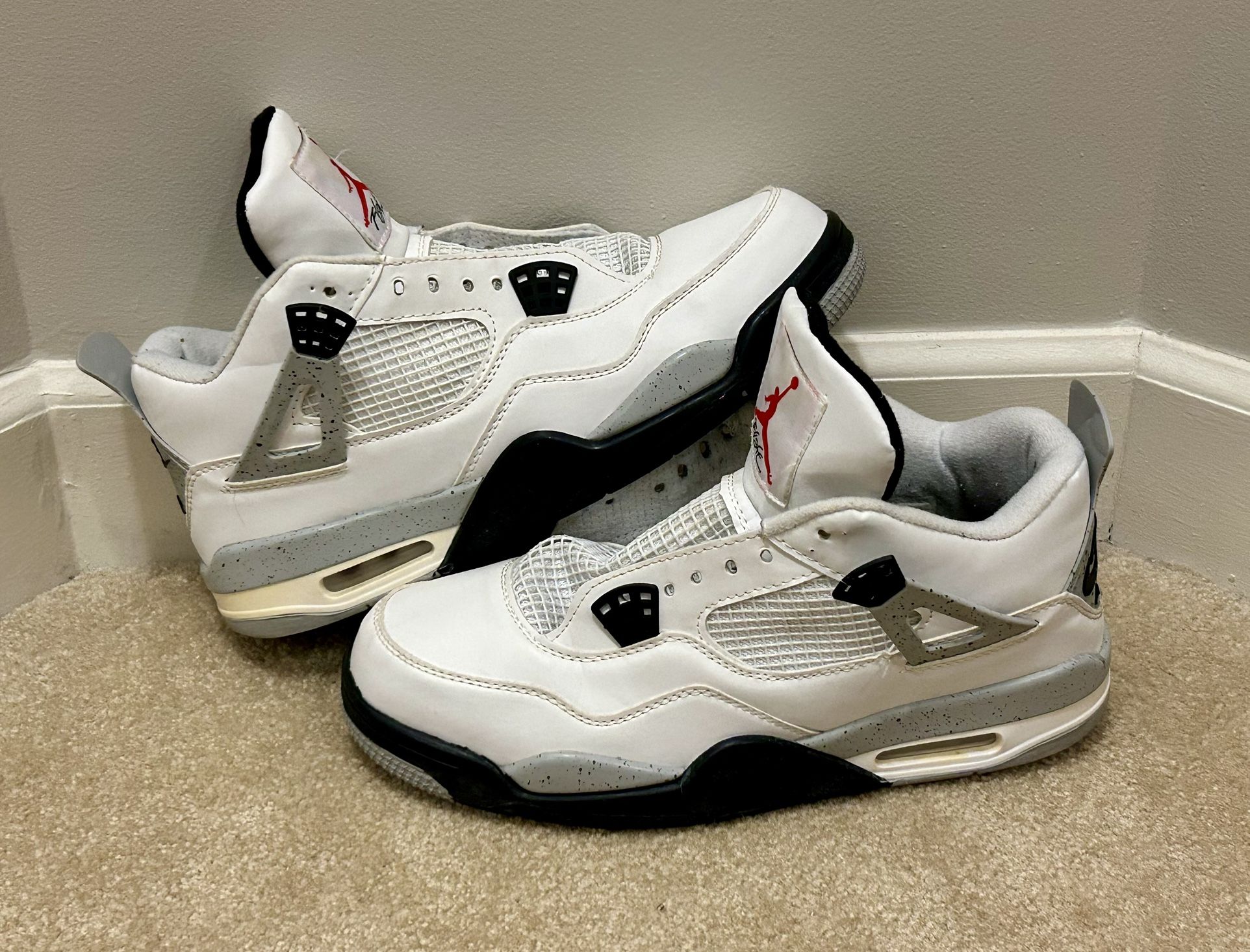 Nike Air Jordan 4 Retro White Cement Shoes / Sneakers (2016) Size 11 - 136013-006