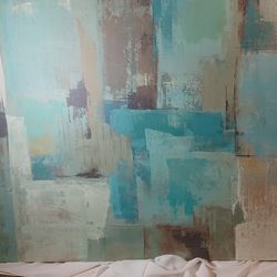 Teal & Aqua Reflections V2 Print On Canvas 