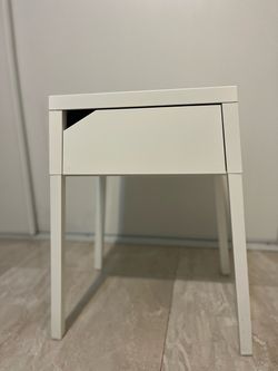 White metal selje IKEA Nightstand