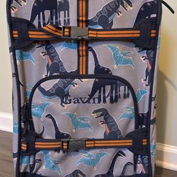 Pottery barn “Gavin” embroidered suitcase