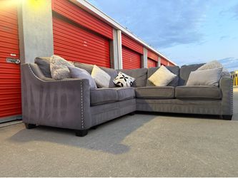 🛋️🚚🇲🇽FREE DELIV!~STUDDED MODERN Gray L-Shaped Sectional Sofa • FREE Local Delivery 🚚