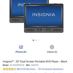 insignia 10 dual screen portable dvd player