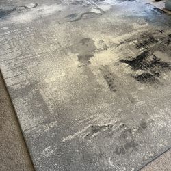 Abstract Gray Black White Area Rug