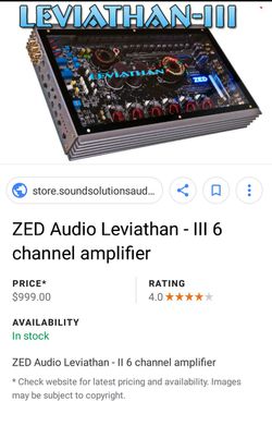 Brand New Leviathan lll - Zed Audio 6 - Channel 1800 Watt Amplifier