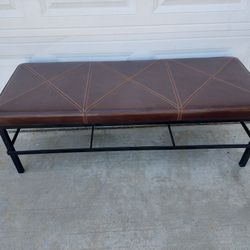 Leather Top Bench Solid Sturdy