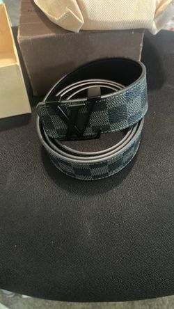 BRAND NEW Louis Vuitton Black & Gray Checkered Belt sz 110 cm