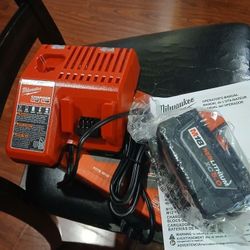 18v Milwaukee Battery 5.0ah  And Charger  New 