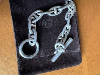 Silver anchor Hermes chain link