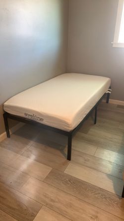 Memory foam mattress and bed frame. (Very clean, great condition, twin size)