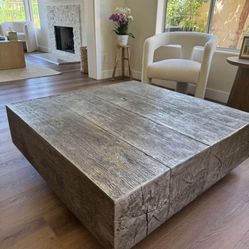 Z Gallerie Timber Silver Coffee Table