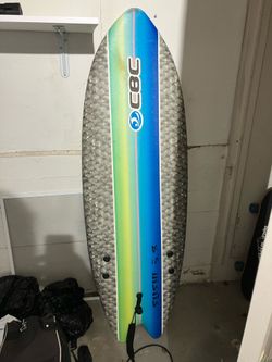 CBC Sushi 5'8" Soft Top Surfboard (Fish Shape Foamie) with Leash