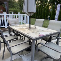 Patio Table With Chairs And Umbrella