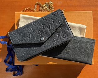 Louis Vuitton Félicie Pochette Monogram Empreinte Leather, Black