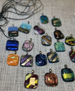 Handmade Dichroic Glass Pendant Necklace – One of a Kind