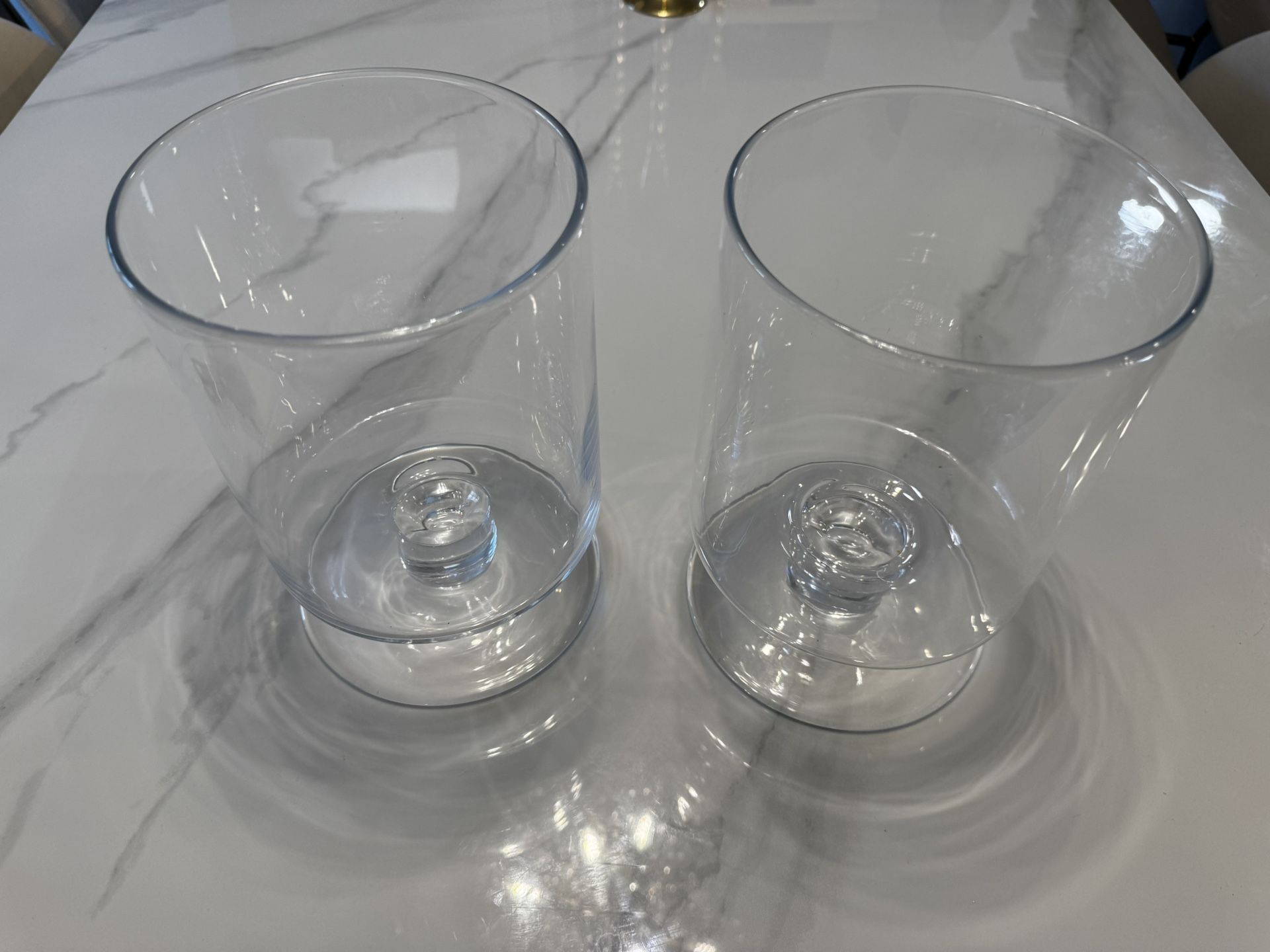 ๐ฏ๏ธ Set of 2 Large Glass Hurricane Candle Holders โ Elegant & Versatile