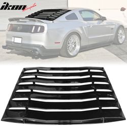 Fits 2005-2014 Ford Mustang IKON Style Rear Window Louver Sun Shade Vent Gloss Black