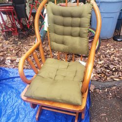 Wooden rocker chair with chair and back pad. Pickup in spartanburg. Make Offer
