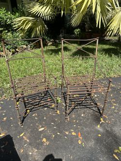 Vintage outdoor wrought iron chairs