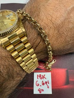 18K Solid Gold Bracelet For Wedding 6.6Gr 8 Inches Long