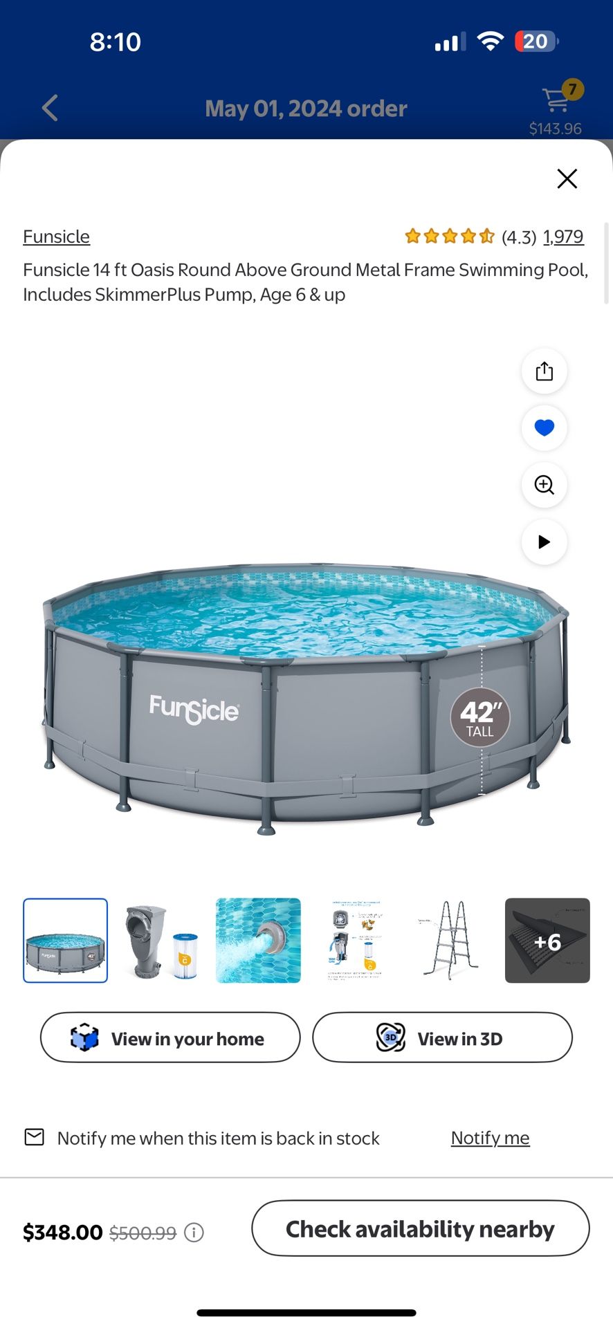 $180 Funsicle 14 ft Oasis Round Above Ground Metal Frame,All Products : American Fashion Style Bags On Sale