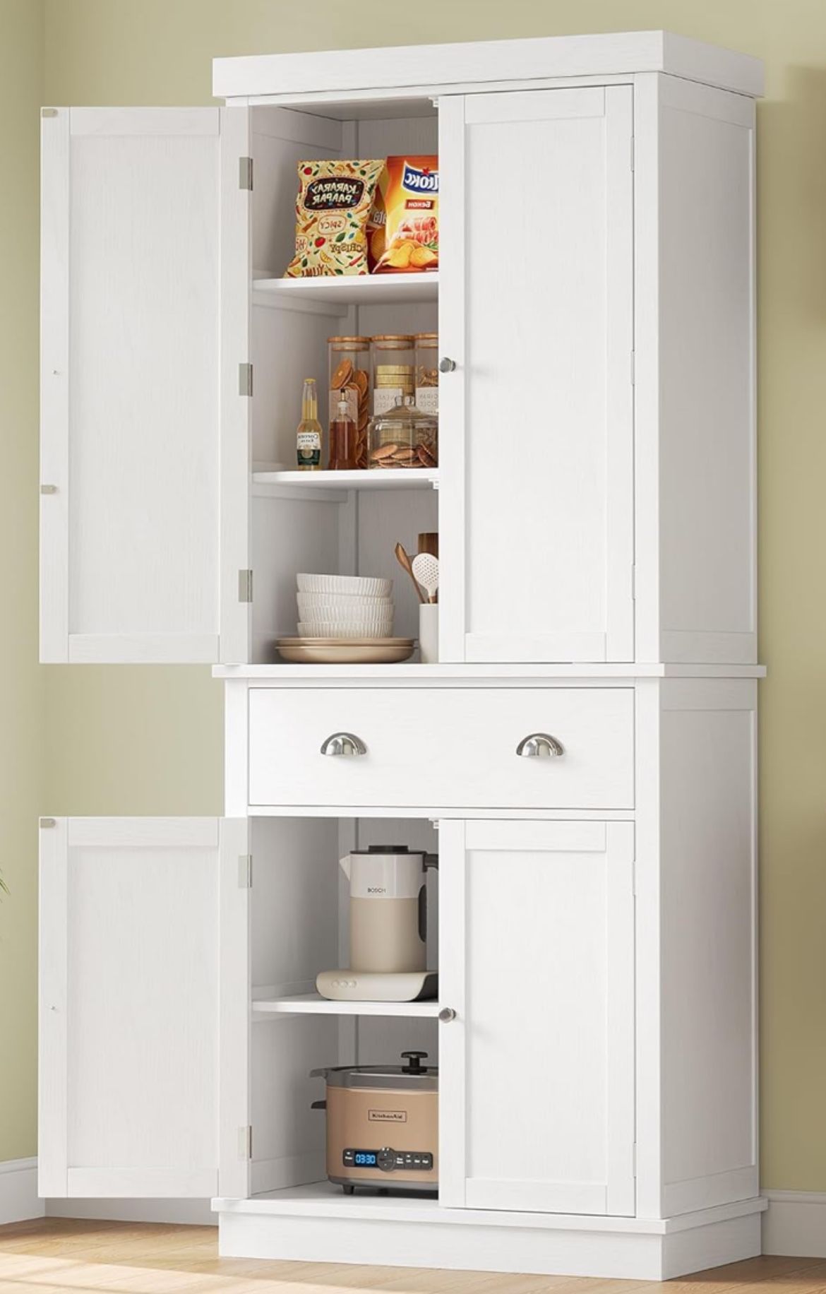 Tall White Pantry/ Dresser 