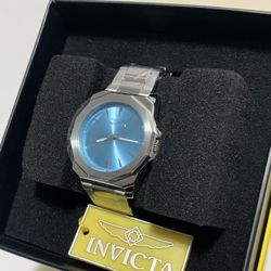 Invicta Women’s Speedway Facetio 34mm Watch Silver Tone Light Blue Face