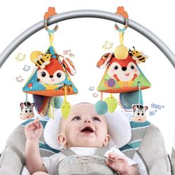 Montessori Toys for Babies 6-12 Months, Soft Pull String Tissue ,hanging for car seat, stroller,crib
