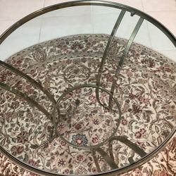 Set Of Round Table With Thick Glass Asking $180. Obo