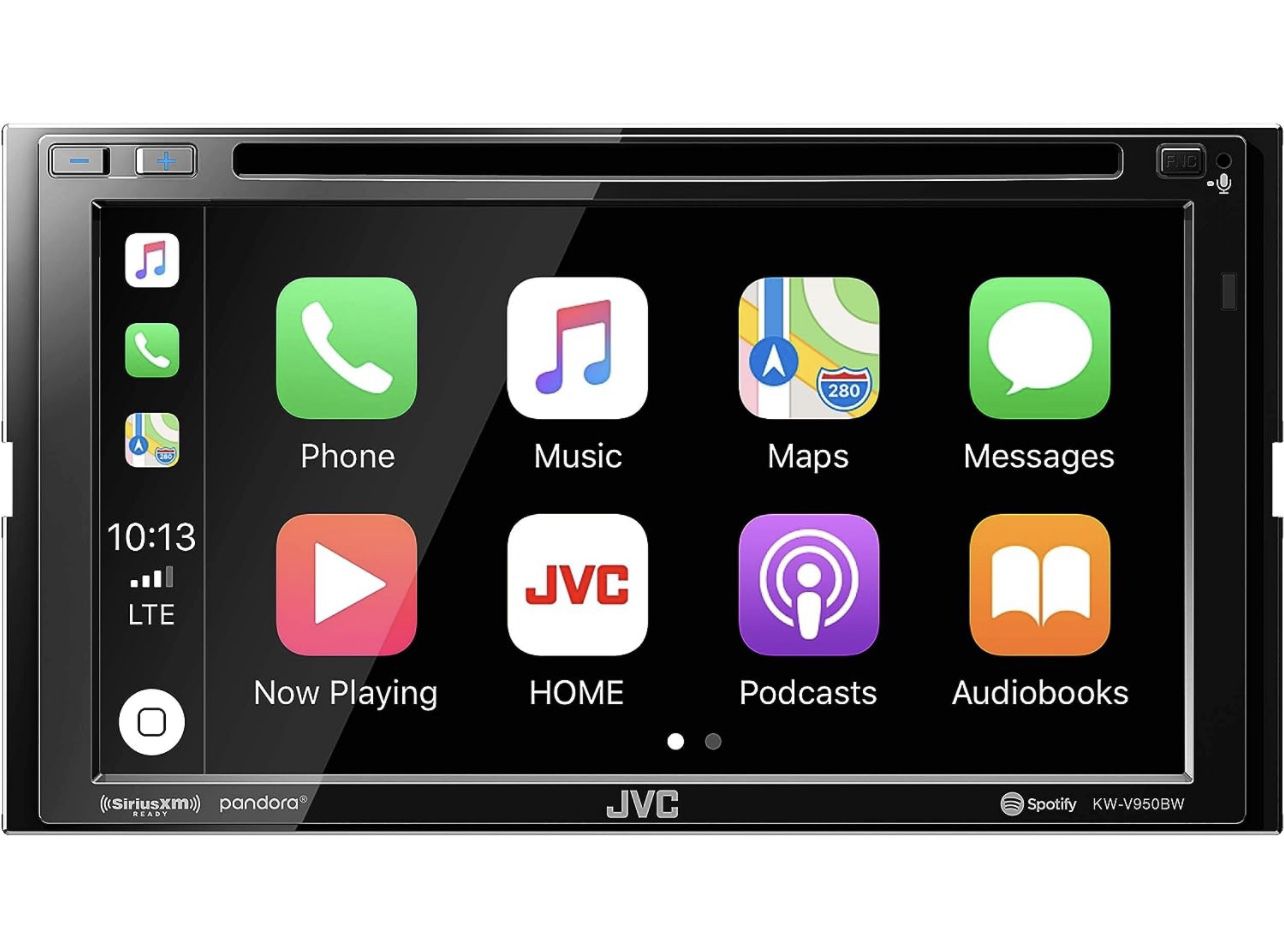 JVC KW-V950BW Compatible with Apple CarPlay, Wireless Android Auto 2-DIN CD/DVD AV Receiver
