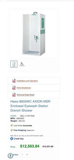 Eye wash and safety shower enclosure