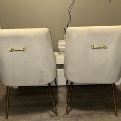 Modern White Velvet Dining Chairs (Set of 2) – Elegant & Comfortable